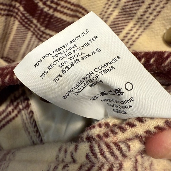 Frank & Oak Plaid Jacket in Cream and Mauve - Picture 8 of 8